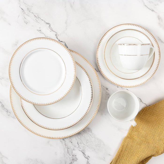 Everly Quinn Bone China Dinnerware Set Service for 4 & Reviews Wayfair